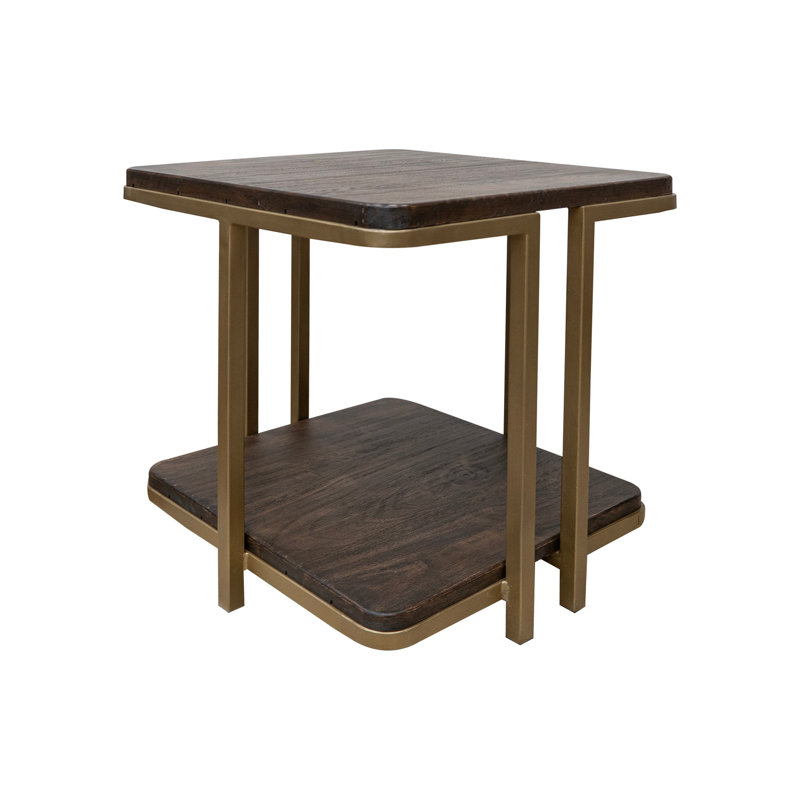 Solid Wood Top End Table, 24.25" H x 23" W x 23" D