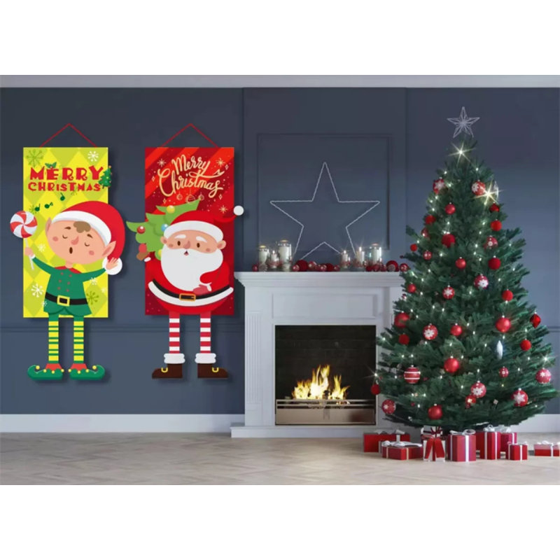 Bannière de porte de Noël suspendue au drapeau Merry Christmas