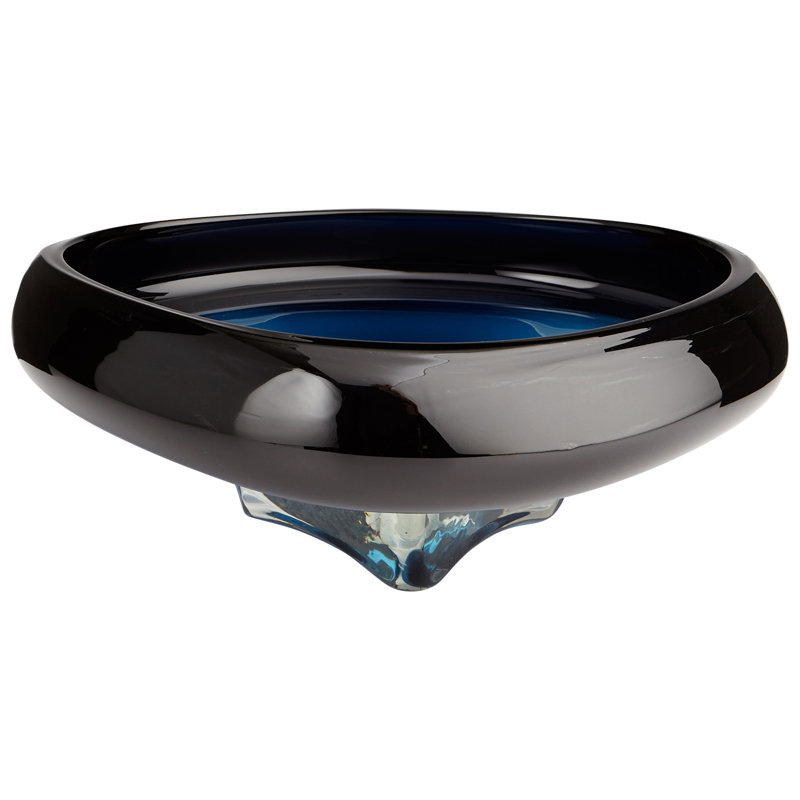 Glass Decorative Bowl, 8.25" H x 17.5" W x 17.25" D