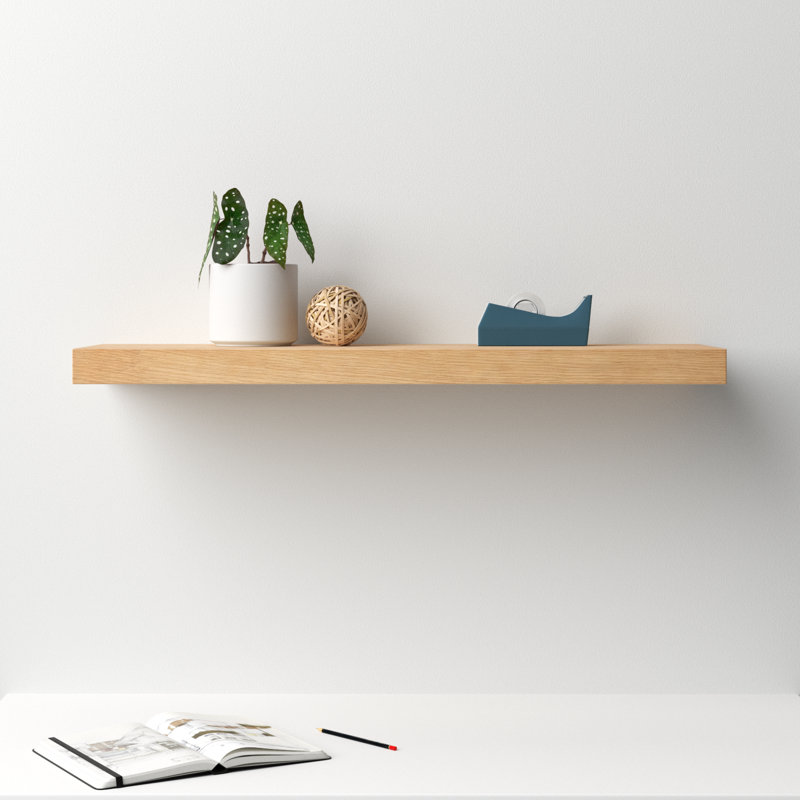 Sherice Manufactured Wood Floating Shelf, Oak, 1.97" H x 36.23" W x 10.24" D