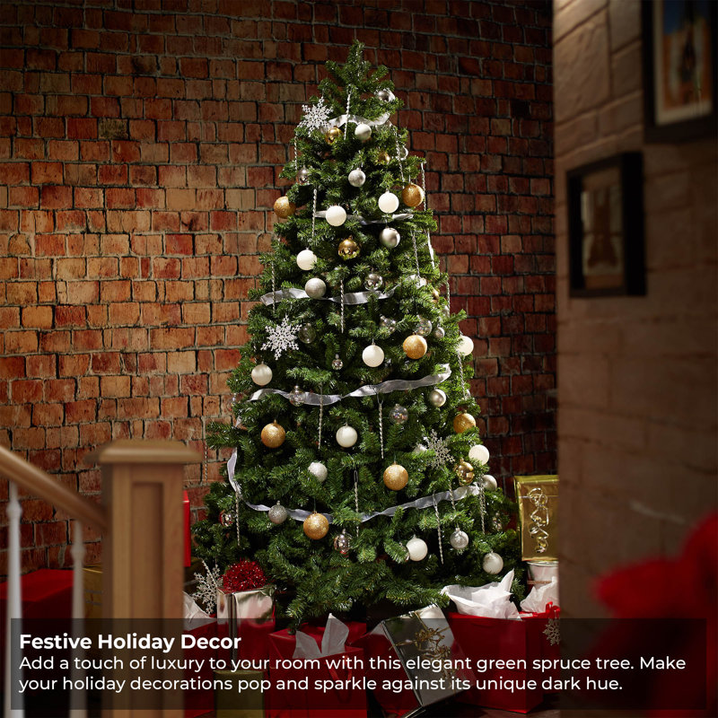 6' Green Spruce Artificial Christmas Tree with Metal Stand