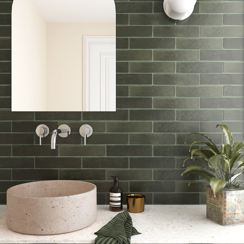 Carreau en porcelaine Fusion 2.5X10, Kaki