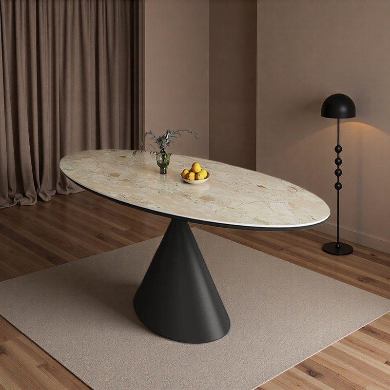 Table de salle à manger Modern, H 29,52 po x L 55,11 po x l 31,49 po, Noir, Beige