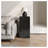 Wood-Look Square-Column MGO End Table,  H33.75",Wood-Like Distressed Finish, Mix With Different Heights, Indoor Outdoor Use,Black Color-1744946026-1744946031