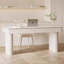 Bureau rectangulaire en granit blanc 55,12 po-130095985