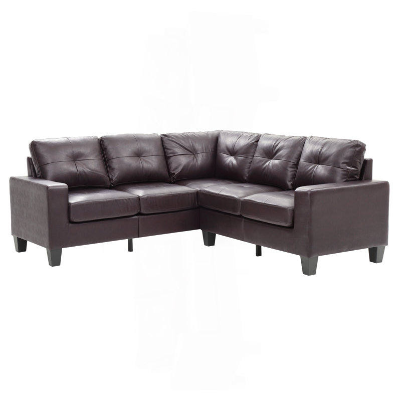 Sectional, Dark Brown PU