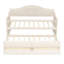 Lit de jour simple avec lit gigogne, lit de jour simple avec 2 tiroirs de rangement, canapé-lit en bois avec dossier capitonné à boutons-169446331