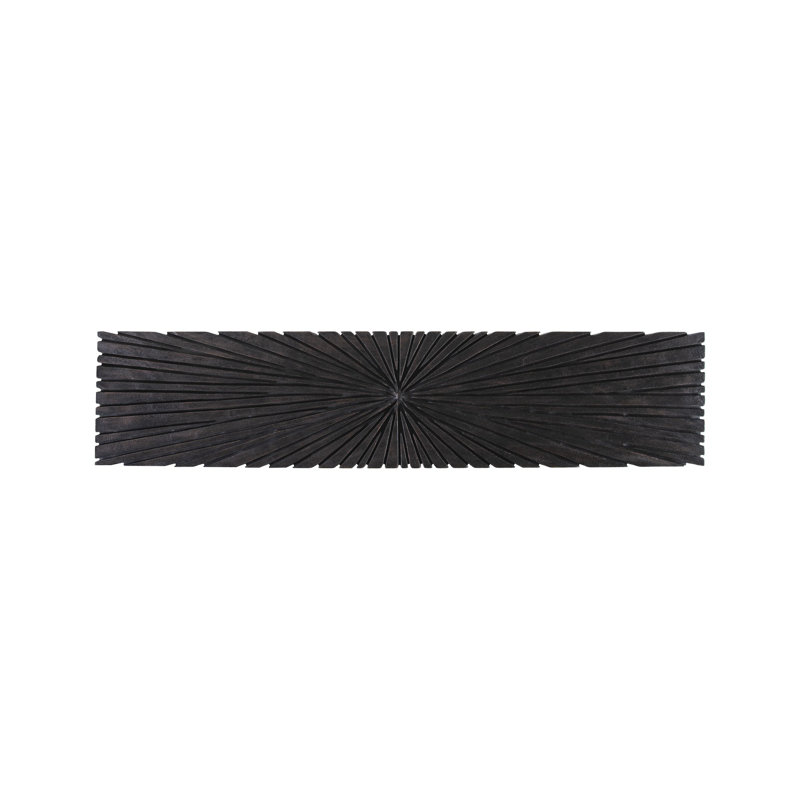 Chainsaw Console Table, Burnt Black, Black Iron Cross Base
