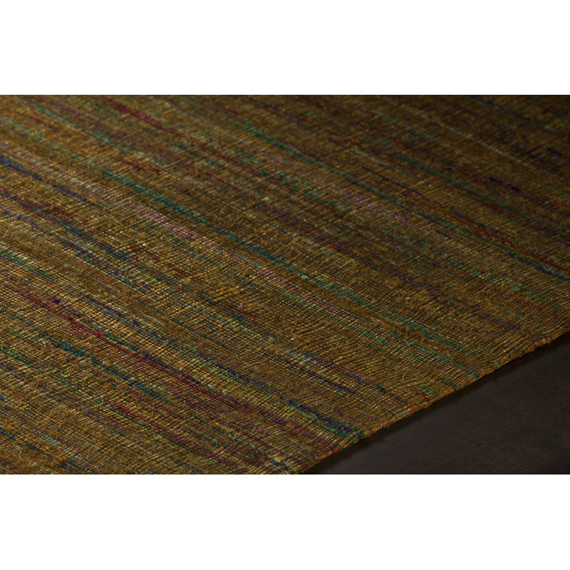 Tapis tissé à la main Shenaz en jaune / bleu / rouge, Rectangle 7 pi 9 po x 10 pi 6 po