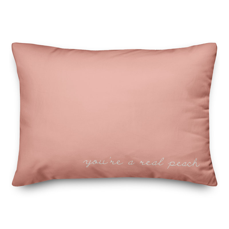 Youre A Peach Script White Plain Pillow Throw Pillow