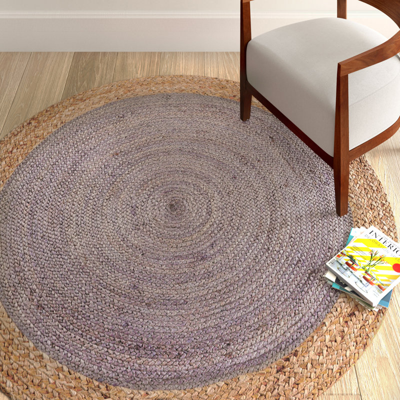 Adisri Natural Fiber Area Rug In Gray/Brown, Round 3'