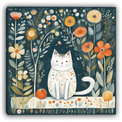 Blossom Cat Daydream - Peaceful Cat in Floral Haven