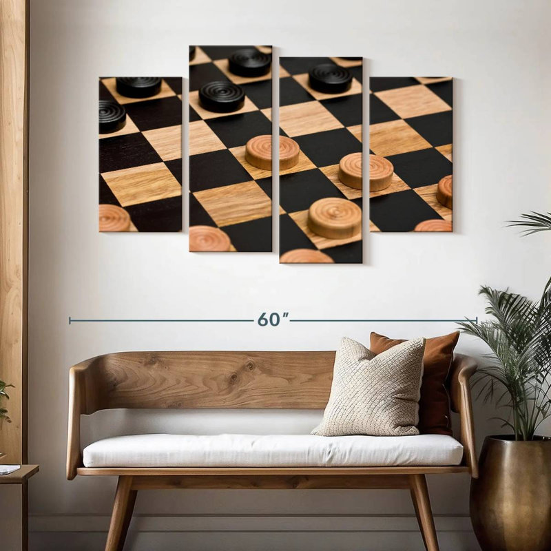 Checkers Game, 32" H x 52" W