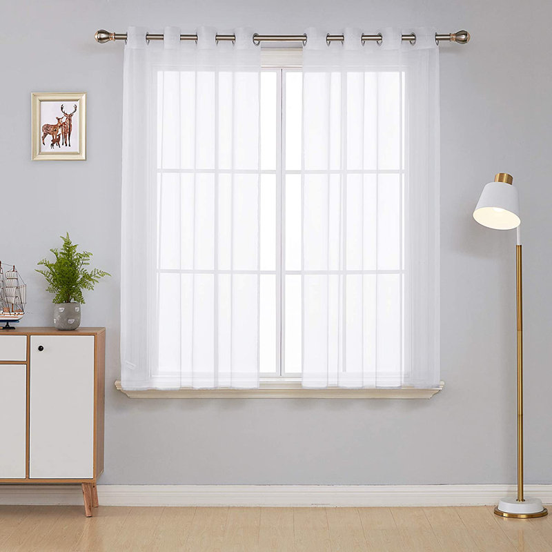 Gainsborough Sheer Curtain Pair, 52" W x 45" L, White