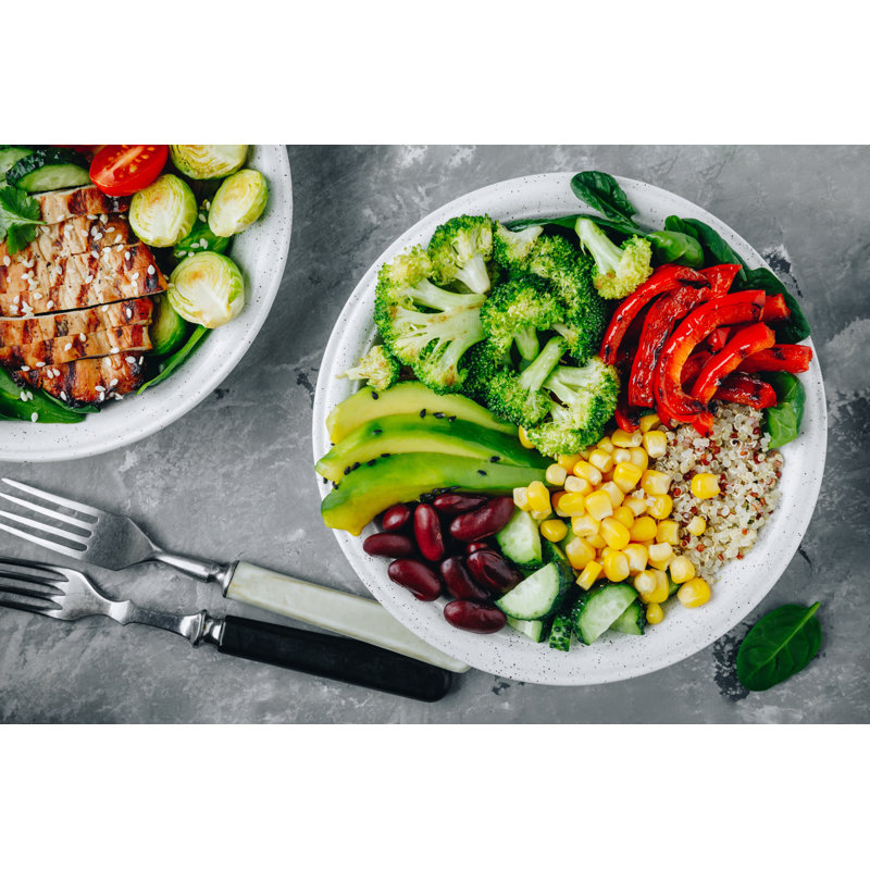 Healthy Bowl Salad - Wrapped Canvas Print, 30cm H x 46cm W x 3.8cm D