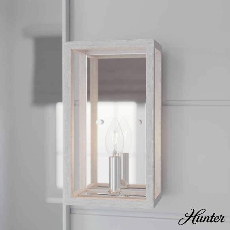 Distressed White and Chrome Minimalist Dimmable Wall Sconce