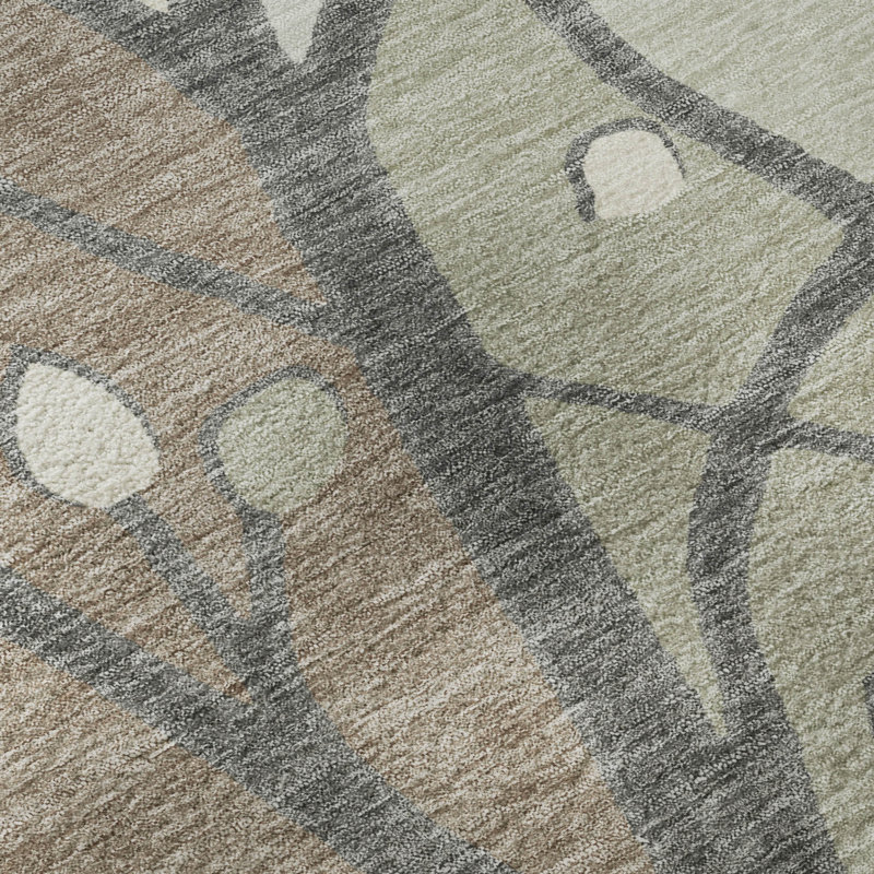 Tapis botanique de qualité supérieure lavable à la machine Mayfield AMF2336, Beige, 1 pi 8 po x 2 pi 6 po