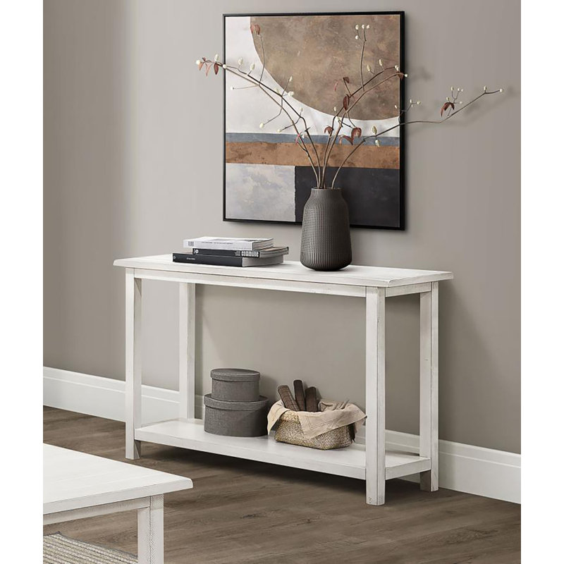 Table de canapé Casados, Blanc patiné