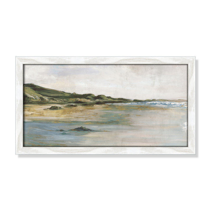 Impression «Tide’s Edge» par Casa Fine Arts, Reproduction encadrée sans passe-partout, H 9 po x l 17 po x P 0,75 po, Blanc
