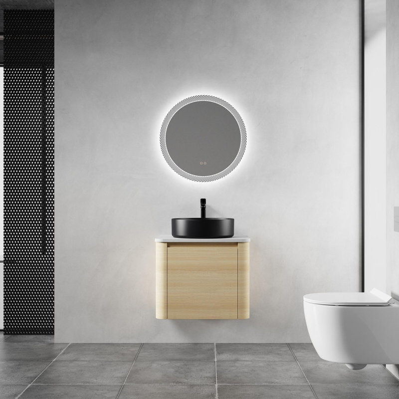 Meuble-lavabo mural 24 po avec 1 porte à fermeture en douceur