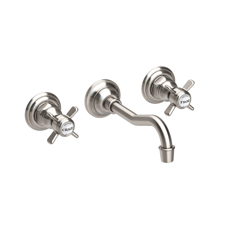 Fairfield Wall Mount Bathroom Faucet, Satin Nickel