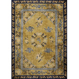 Vintage Silk Chinese Floral Knotted Rug