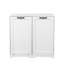 Armoire à linge avec portes et tablette, panier à linge inclinable, style autoportant, tablette réglable, blanc