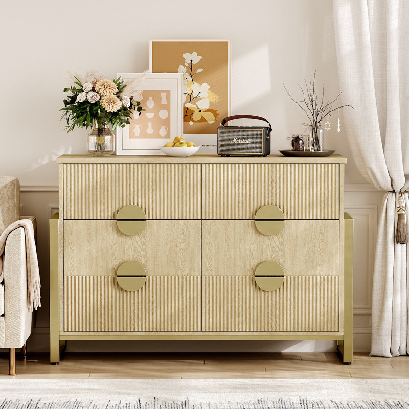 6 - Drawer Dresser, Beige