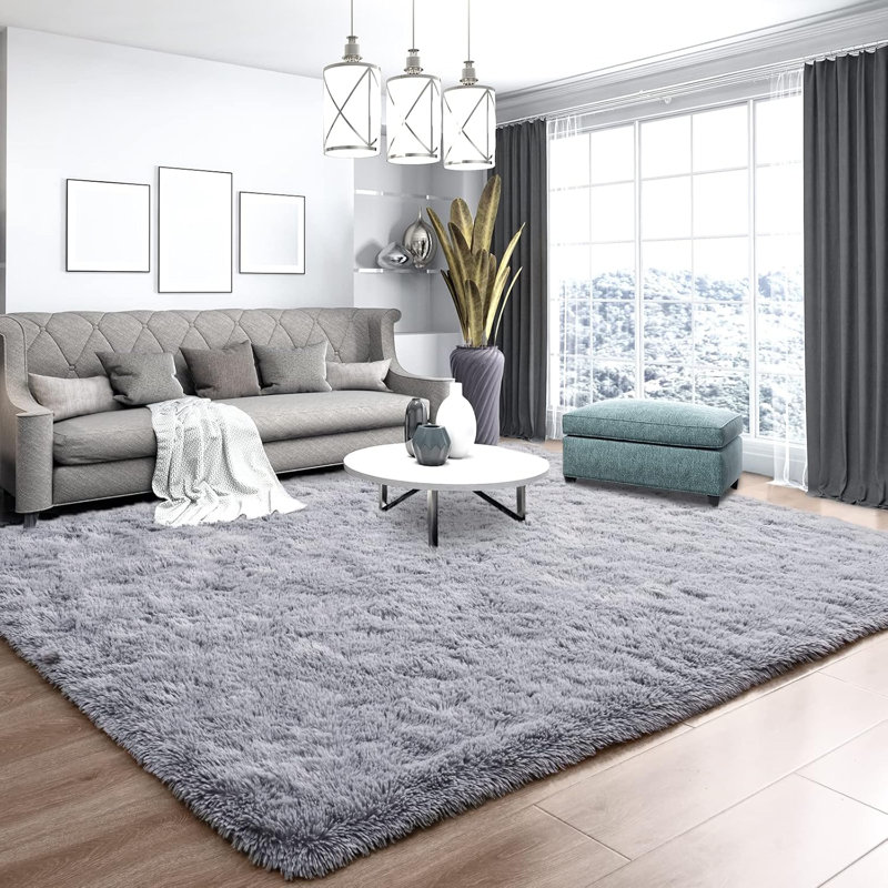 62692AD6AAFD4A2FBC86BC998E0A13E0 Luxury Fluffy Rug Ultra Soft Shag Carpet For Bedroom Living Room Big Area Rugs, 5'x7',light Gray