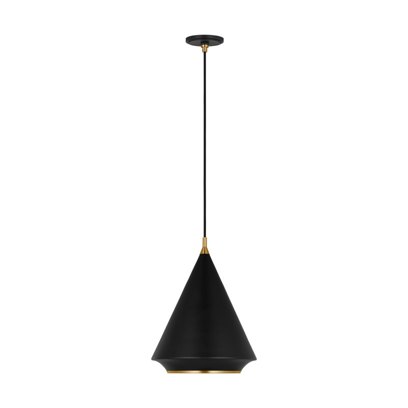Midnight Black Brass Cone Pendant Light