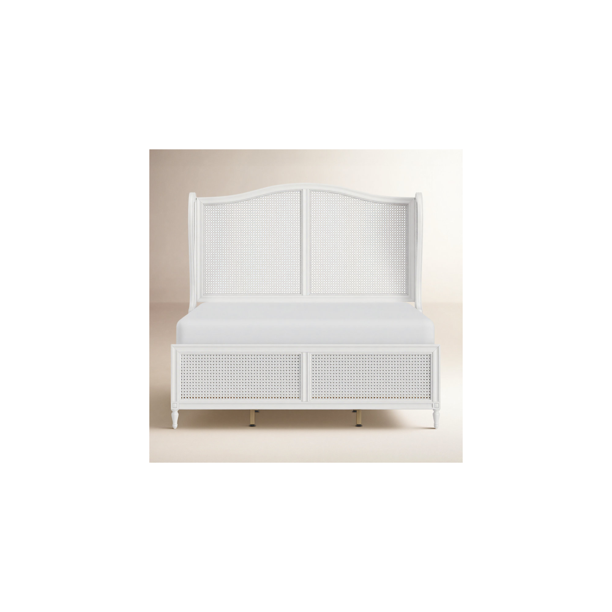 Gia Wingback Bed, Queen, White