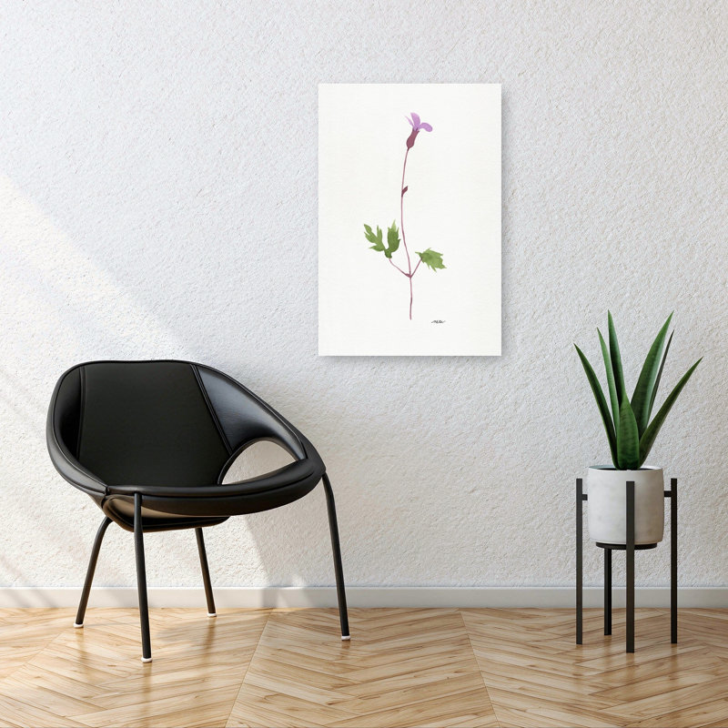 Delicate Purple Bloom Delicate Elegant Minimalist Flower Nature Wall Art Print 1 Piece Wrapped Canvas Wall Art