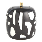 Abstract Jar-White/Black-Lg