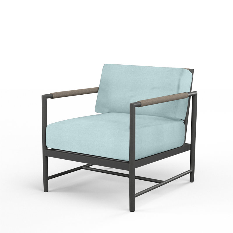 Pietra Outdoor Lounge Chair, Dupione Celeste Sunbrella®