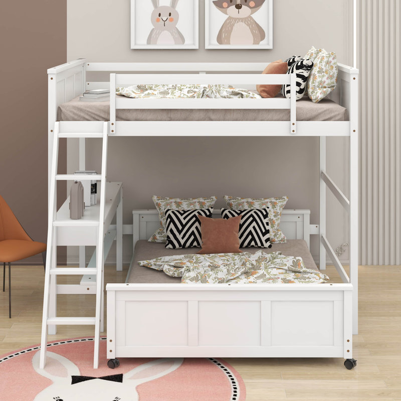 Full Over Full Bunk Bed With Desk