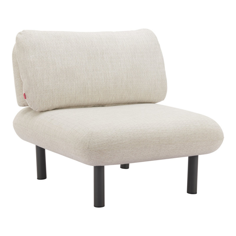 Chaise d'appoint en tissu beige Gracie Mills