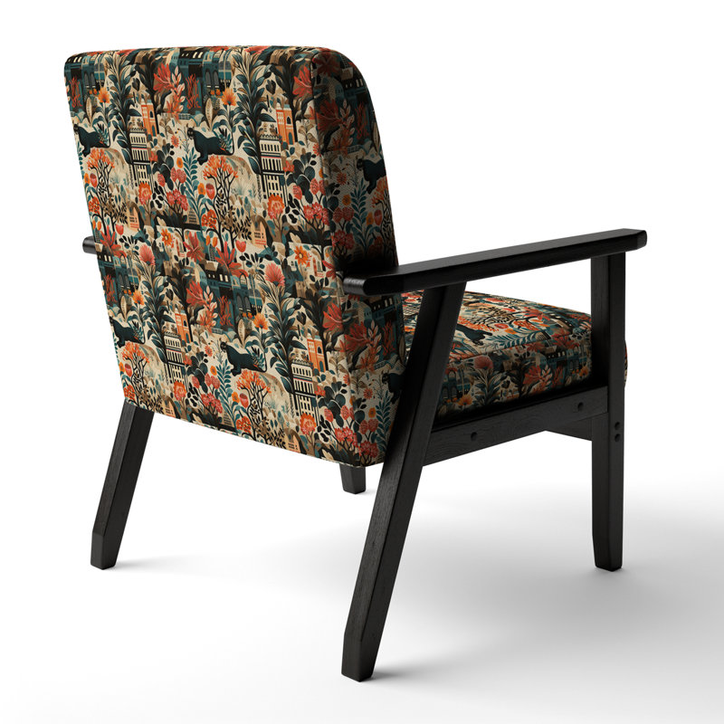 Fauteuil d'appoint rembourré Urban Jungle Mirage I, Accoudoirs carrés noirs