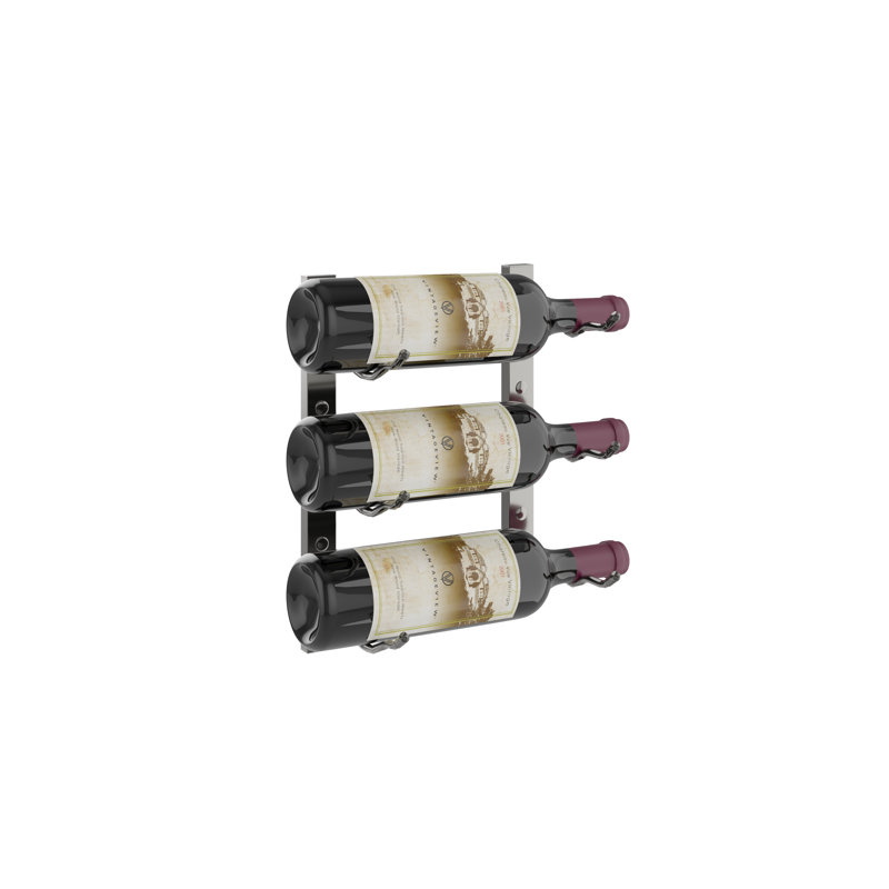 Support à vin mural en métal noir mat de 6 bouteilles Indurial - 24 po de hauteur, Métal industriel, 24"H x 13"W x 5.25"D