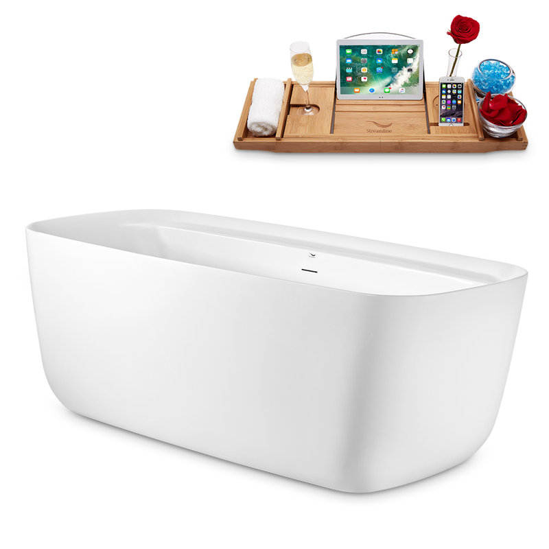 1701.8mm x 787.4 Mm Soaking Acrylic Bathtub, Matte Oil Rubbed Bronze