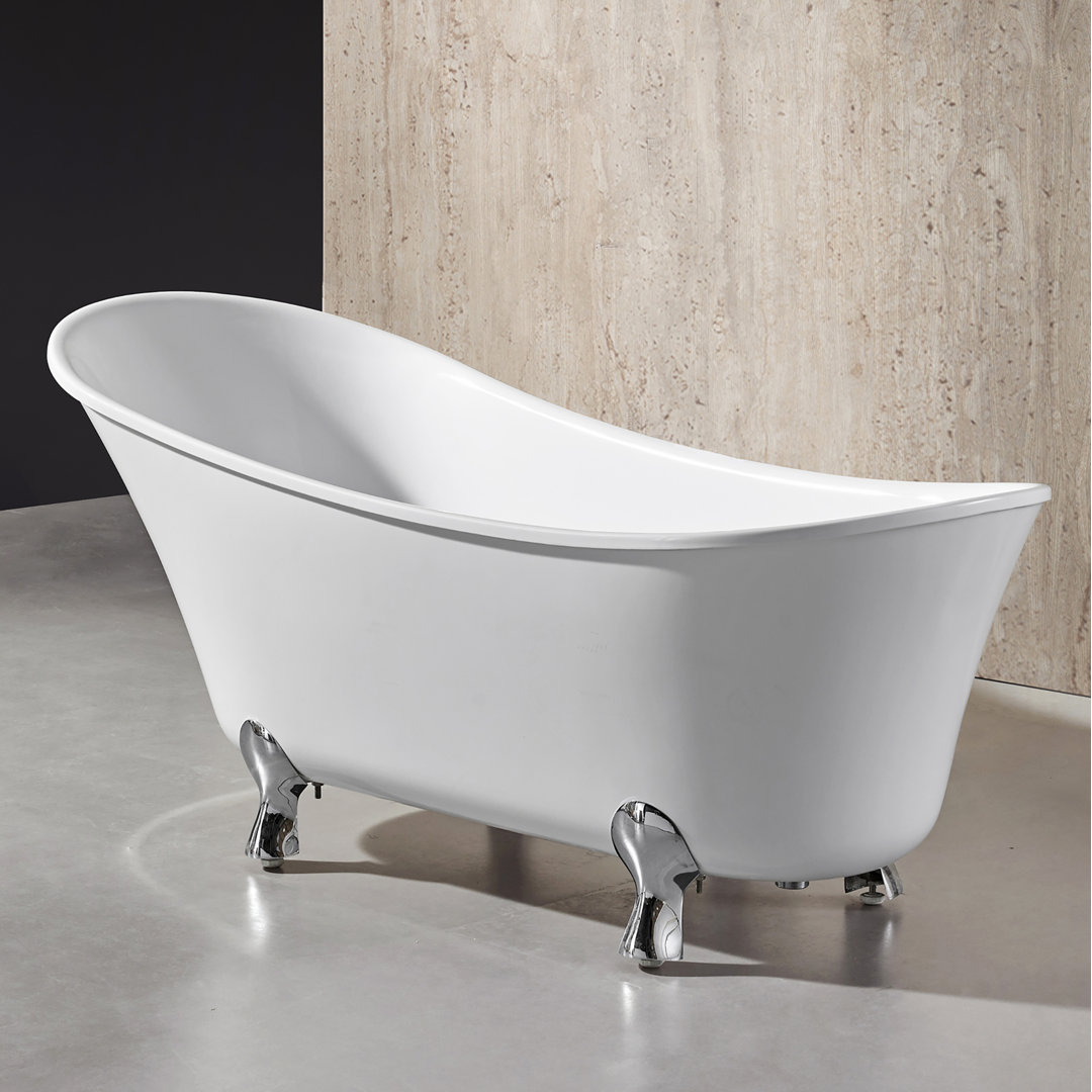 Pearl 69'' x 29'' Freestanding Soaking Acrylic Bathtub Cahaba