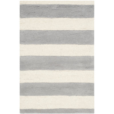 Abington Striped Wool Hand Tufted Area Rug