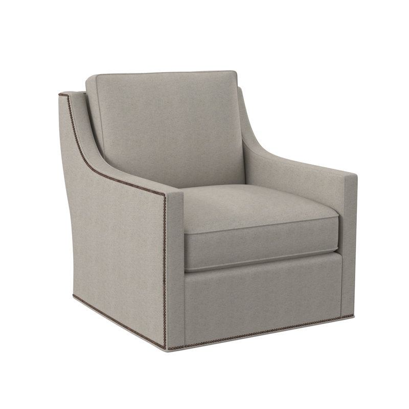 Sonoma Upholstered Swivel Armchair, Weathered Brass Small, Libby Linen