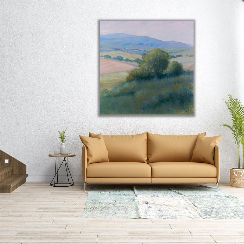 Lavande Hillside II - reproduction d'art sur toile, H 12 po x l 12 po