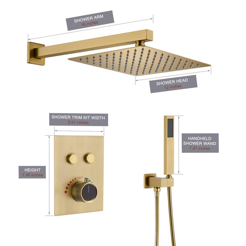 Système de douche mural thermostatique Calder