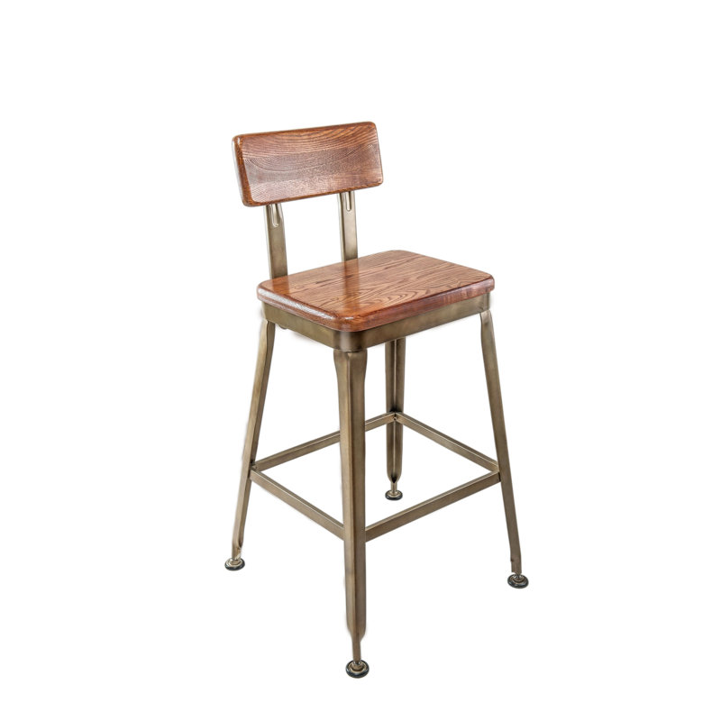 Tabouret de bar et de comptoir en bois massif Manzie, Tabouret de bar (siège d'une hauteur de 30 po)