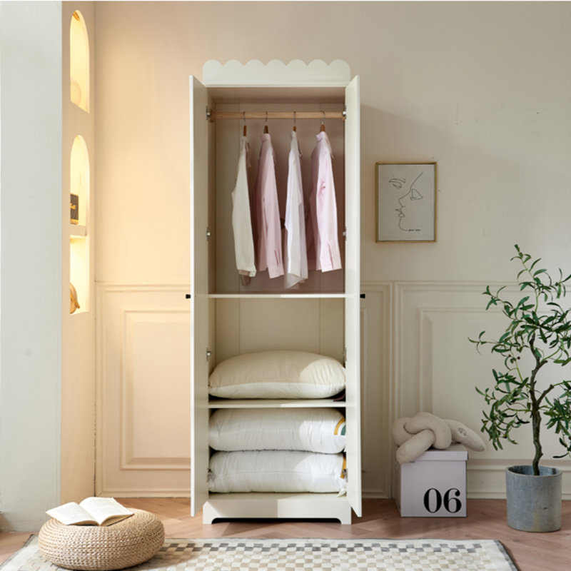 Garde-robe de style français à deux portes crème
