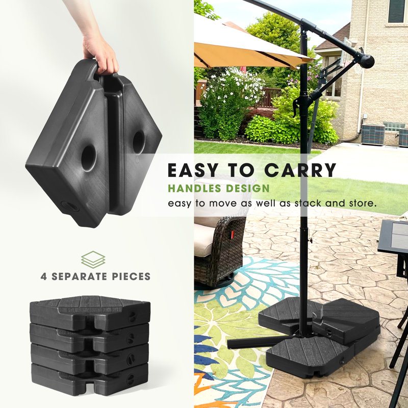 8.1kg Plastic Free Standing Umbrella Base, Black