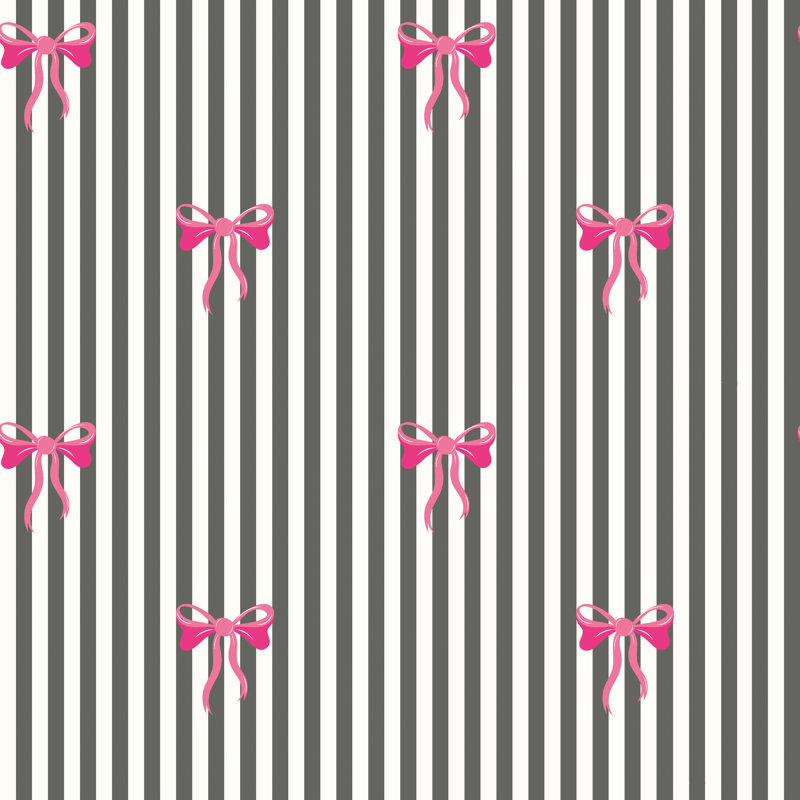 Bow Stripe - Black & Pink