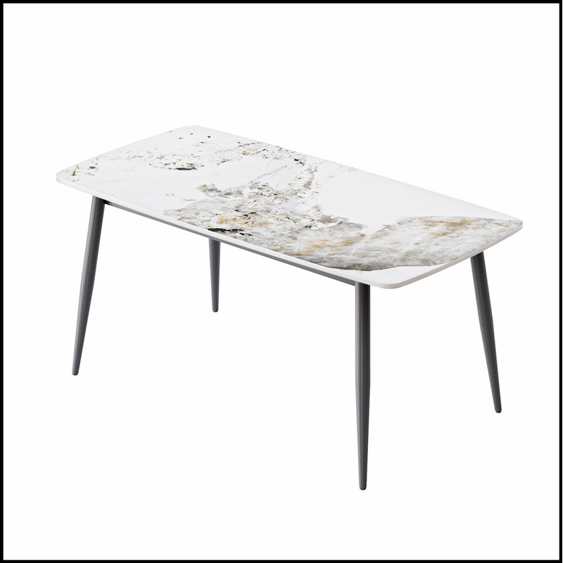 Table de salle à manger Modern, Gris foncé / blanc / brun