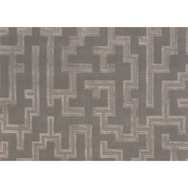 Geometric Area Rug in Cloud/Gray/Ivory, Rectangle 8' x 10', Gray